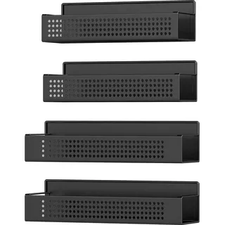 Gewürzregal magnetisch, 4er Set, 2 große und 2 kleine Regale, Magnetregal ohne Bohren, Kühlschrank - Schwarz