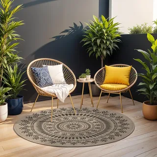 livabliss Tavira 160 x 160 cm Beige/Schwarz