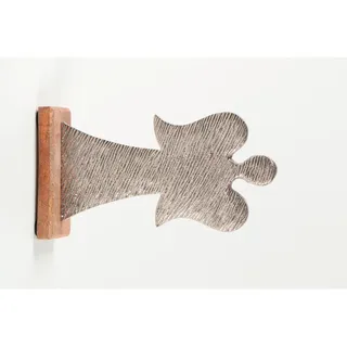 X-Mas Dekoengel, Natur, Nickel, Holz, Metall, Mangoholz, Hartholz, Uni, Engel, 14x25.5x6 cm, Handmade in India, stehend, handgemacht, Dekoration, Weihnachtsdekoration, Winterdeko
