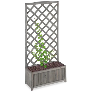 relaxdays Rankgitter Rankkasten mit Rankgitter grau, XL grau 70 cm x 150 cm x 30 cm