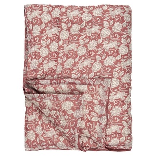 Tagesdecke Ib Laursen - Decke Quilt Tagesdecke Überwurf Rot Weiß Blumen, Ib Laursen