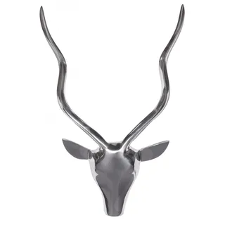 FineBuy Hirschgeweih Silber Aluminium 33x54 cm