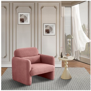 FUROKOY Loungesessel Armstuhl Einzelsofa Sofasessel Polsterstuhl Einzelsofastuhl Sessel, (Schlafsessel Relaxsessel, (mit beweglichem Lendenkissen, Lammwolle), Hochelastische Sitze rosa
