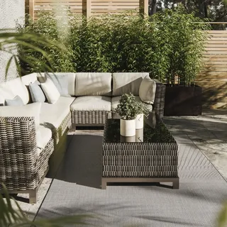 Interiyou Outdoor Teppich Wetterfest Lome - 200x300 cm Blau - Wasserfest für Balkon, Terrasse, Garten - Outdoorteppich passend auch für Wohnzimmer, Schlafzimmer und Küche - Aussenteppich