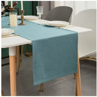 Simurq Tischläufer Modern Outdoor - Indoor Abwaschbar, (Table Runner Tischband, Pflegeleicht & fleckenabweisend Läufer) blau 40 cm x 180 cm