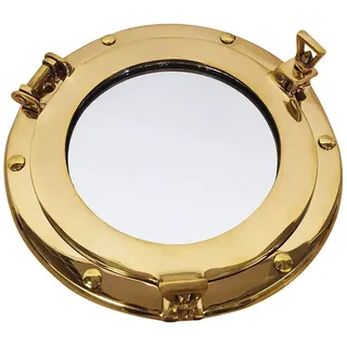 zeitzone Bullauge Spiegel Nautik Messing Maritim Schiff Nostalgie Antik-Stil 20cm rund