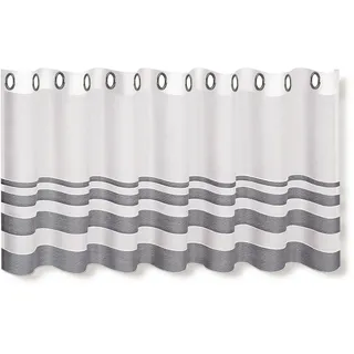 Gerster Scheibengardine Eskil (1 St), Ösen, halbtransparent, HxB: 50x140, mit modernem Streifen Design grau