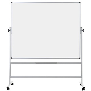 Mobile drehbare zweiseitiges Whiteboard auf Rollen, magnetisch, 1500 x 1200 mm
