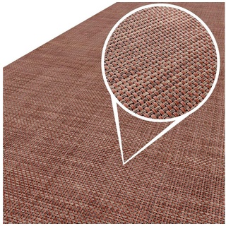 Küchenläufer Outdoorläufer Teppich Läufermatte TATAMI Rattan Robust Wasserabweisen, ANRO, Rechteckig, Höhe: 3 mm, Textil rot