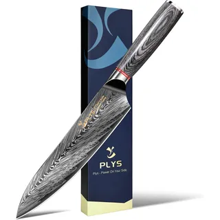 Plys Schwarz Küchenmesser Profi Scharf Kochmesser: Titanbeschichtet Hackmesser Japanisches Küchen Messer Edelstahl Gemüsemesser Holzgriff Männer Geschenke