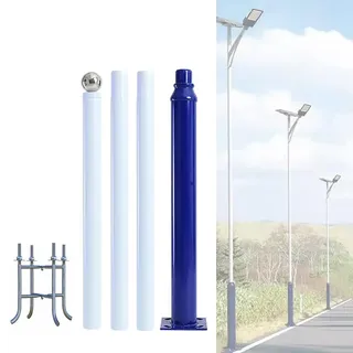 OWOHYG Straßenlaternenmast Für Den Außenbereich, Robuster Metalllaternenpfahl Mit Befestigungsbewehrung, Solar-Mastleuchten Im Außenbereich Für Parkplätze, Innenhöfe, Straßen, H(4.5m/15ft)
