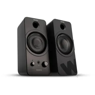 Woxter Big Bass 95 - Multimedia Stereo-Lautsprecher, 20 W, Potent, 3,5mm-Anschluss, Tasten und AUX-Verbindungen und CASCOS vor, endend Klavier PC/Smartphones und Spielekonsolen Black
