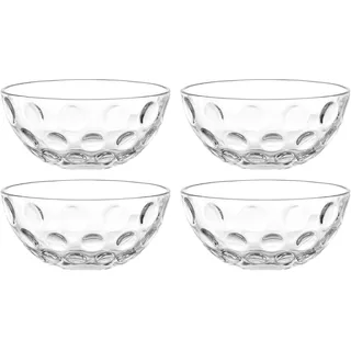 LEONARDO HOME CUCINA OPTIC Schalenset • 4 Stück • Für Dessert, Dips, Beilagen • Vielseitig im Alltag • Stapelbar • Kompakt • Modernes Design für Tisch und Küche • Höhe 6,5 cm • klar • 066352