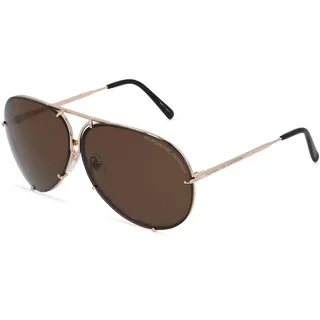 Porsche Design 8478 - mit Wechselgläsern Unisex-Sonnenbrille Vollrand Pilot Metall-Gestell, gold