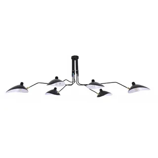 Zykuosus Wandlampen, Industrielle Loft Retro Stil Wandleuchten von Serge Mouille, Vintage Französisch Design Wandleuchten, Drehbare Wandleuchten für Wohnkultur Schwarz 6 Köpfe Klein