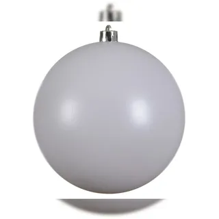 Christmas Decorations Weihnachtskugeln XXL Kunststoff 14cm Christbaumkugeln groß bruchsicher 15cm weiß