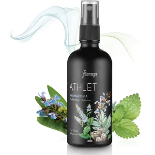 florage BIO Raumspray 100ml, ATHLET - mit Ölen von Kräutern & Pfefferminze, frische Duft Spray für die Luft, Raumduft, 100% natürliche, ätherische reine Bio Öle, Duftspray & Lufterfrischer