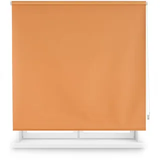 INTERBLIND | Verdunkelungsrollo, glatt, Premium, Größe 120 x 230 cm Breite x Höhe – Stoffmaß 117 x 225 cm – Thermisch orange – Licht, Kälte und Wärme