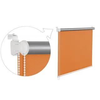 Thermorollo Verdunklungsrollo 115x200 cm orange Fensterrollo mit Thermobeschichtung 100% Abdunklung
