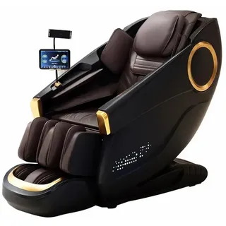 Massagesessel,Massagestuhl Zero Gravity für Ganzkörper, mit Heizung, SL Track,Thai Stretch Massagestuhl, Bluetooth 3D Surround Musik,Schwarz【GH-L001】