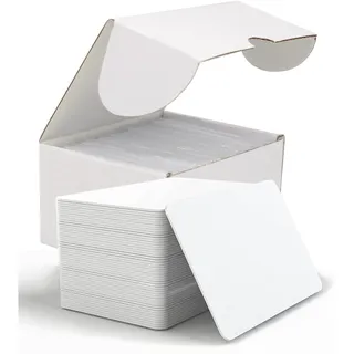 100 Stück weiße PVC-Karten in Premium-Qualität aus PVC-Kunststoff für Ausweise, weiße Blanko-Karten, PVC-Ausweiskarten, für Zebra-ID-Karten-Drucker, kompatibel mit allen Kunststoff-Kartendruckern
