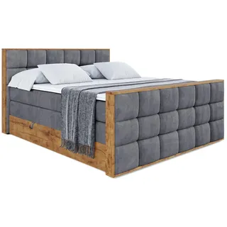 altdecor Boxspringbett 200 x 200 cm H3 Dunkelgrau