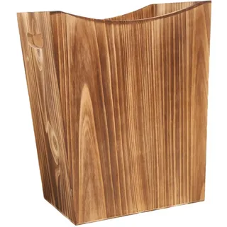 LeeQinersw Holz Mülleimer Abfalleimer Deckellos mit Griffen Bauernhaus Holzmaserung Papierkorb