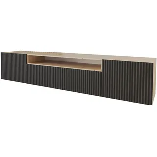 altdecor Noa-2 Lowboard 200x40x41 cm Schwarz/Eiche Artisan Holzwerkstoff