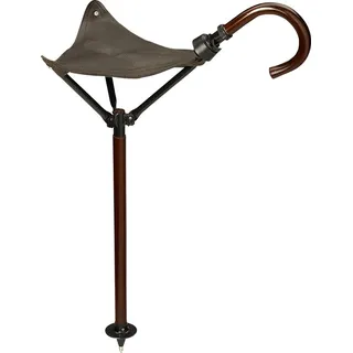 Sitzstock aus Echtleder, 70 cm Sitzhöhe, mit Tellerspitze und Glockenverschluss - Braun