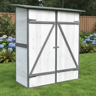 MuCoLa Gartenhaus 1,4 x 1,4 m Weiß/Grau