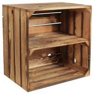 CHICCIE Weinregal Wino Flaschenregal aus Holz Geflammt 1x Regal, 1-tlg. braun