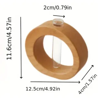 1 Farbe: Siehe Foto. Materialien: Holz Und Glas. Dekorative Tischvase Im Japanischen Stil Aus Massivholz.