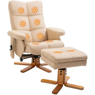 Homcom Relaxsessel, Champagner, Holz, Füllung: Schaumstoff, 86x99x80 cm, Wohnzimmer, Sessel, Relaxsessel