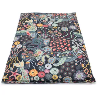 GIRAFFENLAND Kirschkernkissen 30 x 20 cm, Bio Stoff "Unter Wasser" - Als Wärmekissen & Kältekissen - Körnerkissen für Mikrowelle und Backofen - 30x20cm, Kirschkerne, 600g
