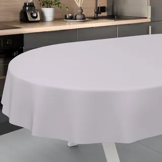 ANRO Wachstuch-Tischdecke abwaschbar Oval 200 x 140 cm Grau