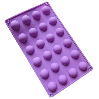 DIVISTAR Silikonform für 24 kleine (2,5 cm), halbrunde / halbe Kugeln / Cake-Pops / Schokolade, zufällige Farbe