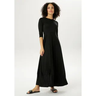 Aniston CASUAL Maxikleid Plissee Schwarz 42