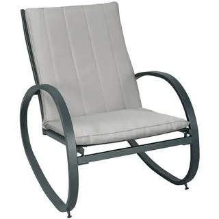Svita Schaukelstuhl EIBY Deluxe Polyester 65 x 87 x 88 cm Hellgrau gepolstert mit Kissen