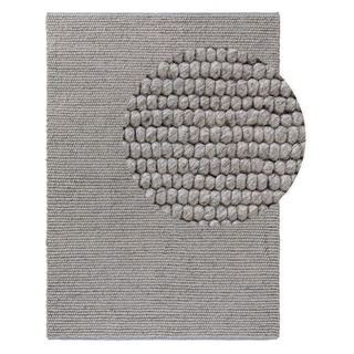 benuta NATURALS Wollteppich Beads Grau 80x150 cm - Naturfaserteppich aus Wolle