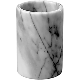 CBAM Utensilienhalter aus weißem Carrara-Marmor, kleine Vase, großer Becher, Heimdekoration, Innendekoration, Dekorationsobjekt, Ø 10 cm, H 15 cm