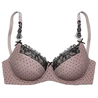 nuance by lascana Bügel-BH Damen taupe-schwarz Gr.75E