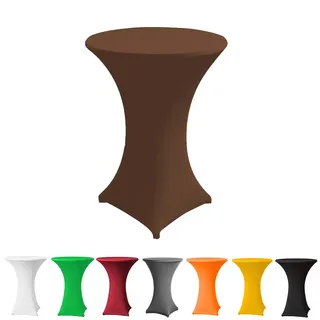 Stehtischhusse Stretch in Farbe braun und Durchmesser 80-85 für Bistrotisch/Stehtisch