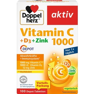 Doppelherz Vitamin C 1000+D3+Zink Depot Tabletten 100 St