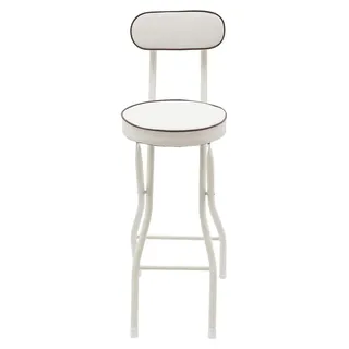 2er Set Klapp-Barhocker - Gepolsterter Barstuhl - 5 cm dicke Sitzfläche - Metallgestell - Tragkraft 125 kg - Sitzhöhe 65 cm - Weiß