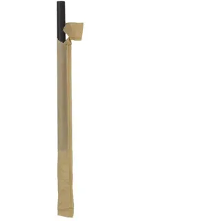 MONOUSO - Trinkhalme Starr Natürlich Einzeln Gehüllt Schwarz Ø8mm 14cm (100 Stück)