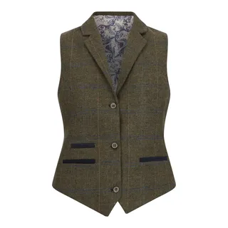 TruClothing.com Damenweste Wollmischung Tweed Herringbone Kariert Maßgeschneidert Damenweste - 42