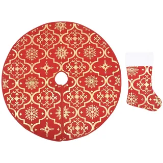 vidaXL Weihnachtsbaumdecke 150 cm Rot