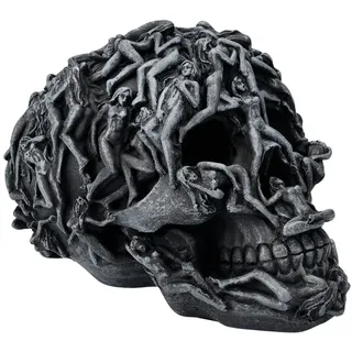 Figuren Shop GmbH Dekofigur Totenkopf mit Frauenkörpern - Hell's Desire - Gothic Deko Fantasy grau