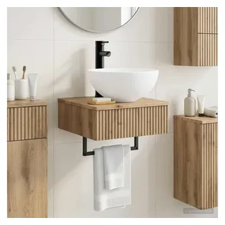 vidaXL Wandmontiertes Waschbecken 40 x 41 x 40,5 cm Beige/Braun