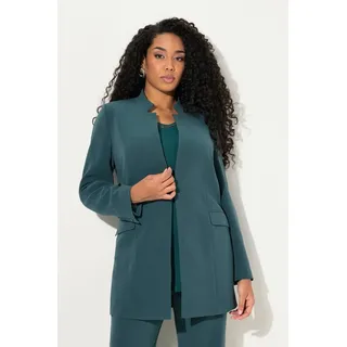 Ulla Popken Sommerjacke Acetat-Blazerjacke Stehkragen Hakenverschluss blau|grün 48